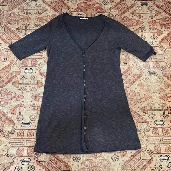 Eileen Fisher gray 3/4 sleeve button down cardigan XS - Picture 2 of 6